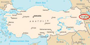 Localização da Montanha na Turquia